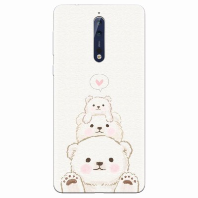 Husa silicon pentru Nokia 8, Family Bear foto