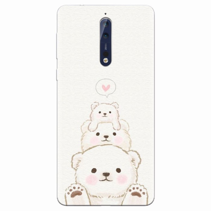 Husa silicon pentru Nokia 8, Family Bear