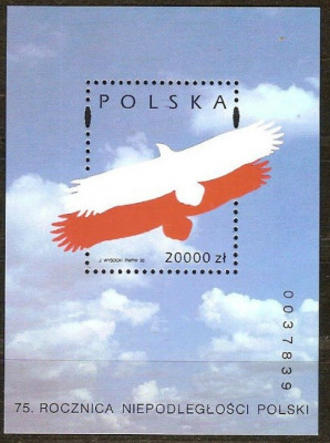 Polonia 1993 - Bloc 75 ani independenta(z) foto