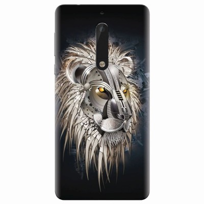 Husa silicon pentru Nokia 5, Abstract Lion 001 foto