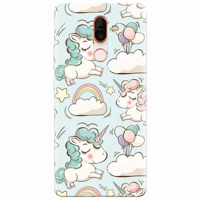 Husa silicon pentru Nokia 7 Plus, Unicorns And Clouds foto