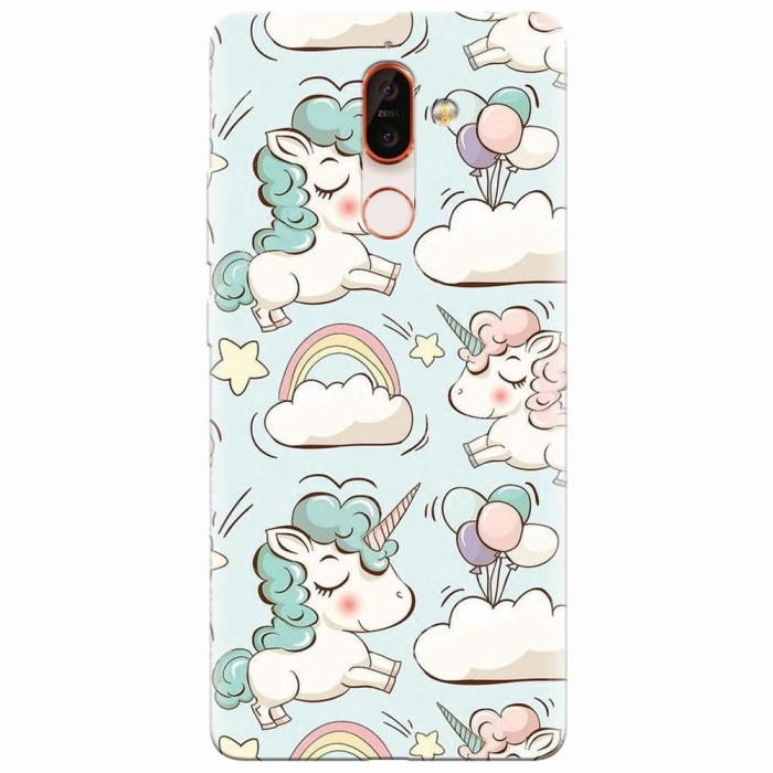 Husa silicon pentru Nokia 7 Plus, Unicorns And Clouds