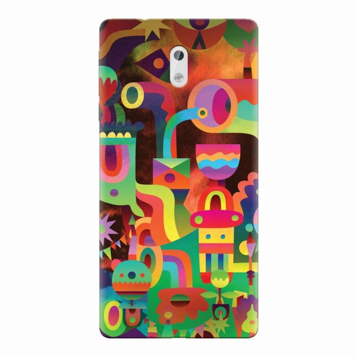 Husa silicon pentru Nokia 3, Abstract Colorful Shapes