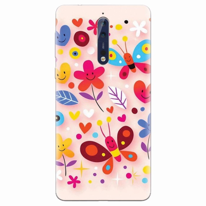 Husa silicon pentru Nokia 8, Butterfly