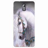 Husa silicon pentru Nokia 3.1, White Horse