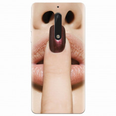 Husa silicon pentru Nokia 5, Finger Purple Nailpolish Girl Lips