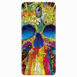 Husa silicon pentru Nokia 3.1, Abstract Multicolored Skull