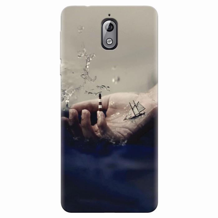 Husa silicon pentru Nokia 3.1, 3D Hand Ocean Render