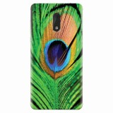 Husa silicon pentru Nokia 6, Peacock Feather Green Blue