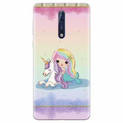 Husa silicon pentru Nokia 8, Mermaid Unicorn Play foto