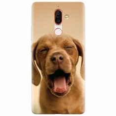 Husa silicon pentru Nokia 7 Plus, Cute Yawning Puppy foto