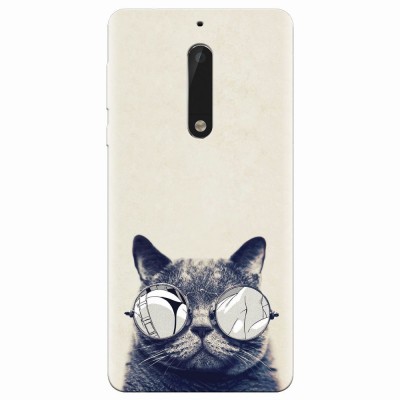 Husa silicon pentru Nokia 5, Cool Cat Glasses foto
