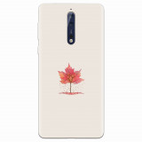 Husa silicon pentru Nokia 8, Autumn Tree Leaf Shape Illustration