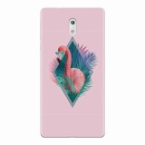Husa silicon pentru Nokia 3, Flamingo With Sunglass