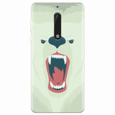 Husa silicon pentru Nokia 5, Fierce Polar Bear Winter foto