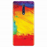 Husa silicon pentru Nokia 8, Colorful Dry Paint Strokes Texture