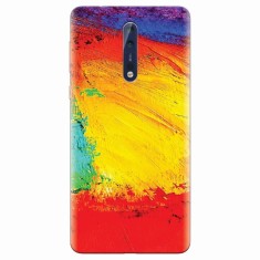 Husa silicon pentru Nokia 8, Colorful Dry Paint Strokes Texture foto