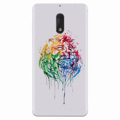 Husa silicon pentru Nokia 6, Paint Illustration Lion Head foto