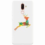 Husa silicon pentru Nokia 7 Plus, Colorful Reindeer Jump Illustration
