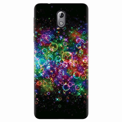 Husa silicon pentru Nokia 3.1, Rainbow Colored Soap Bubbles foto