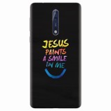 Husa silicon pentru Nokia 8, Jesus Paints A Smile In Me