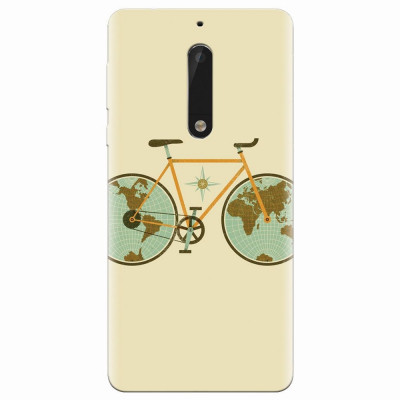 Husa silicon pentru Nokia 5, Retro Bicycle Illustration foto