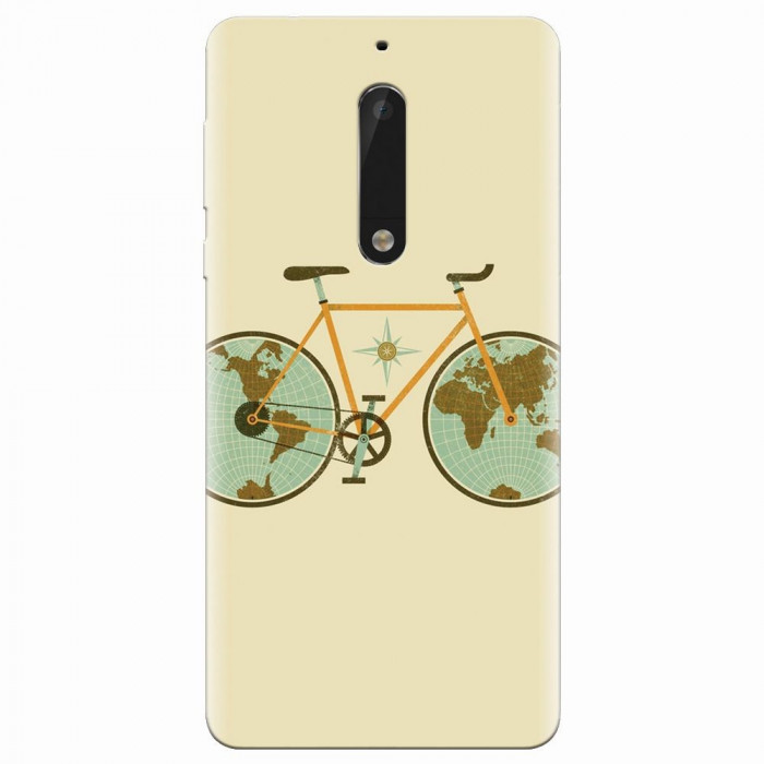 Husa silicon pentru Nokia 5, Retro Bicycle Illustration
