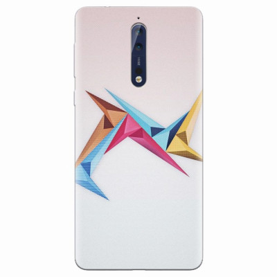 Husa silicon pentru Nokia 8, Abstract Minimalistic Colors Triangles foto