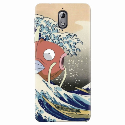 Husa silicon pentru Nokia 3.1, Great Wave Fish foto