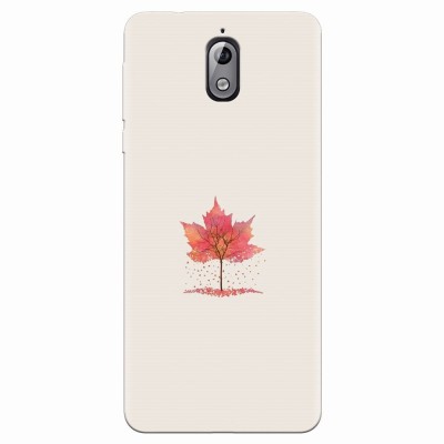 Husa silicon pentru Nokia 3.1, Autumn Tree Leaf Shape Illustration foto