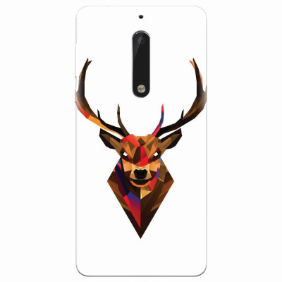 Husa silicon pentru Nokia 5, Geometric Tibetan Antelope foto