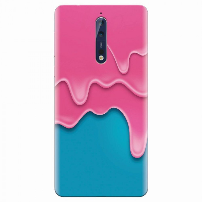 Husa silicon pentru Nokia 8, Pink Liquid Dripping