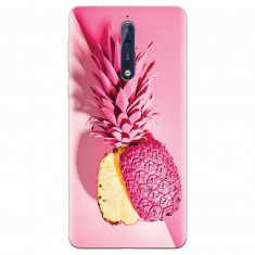 Husa silicon pentru Nokia 8, Pink Pineapple
