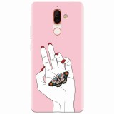 Husa silicon pentru Nokia 7 Plus, Butterfly In Hand