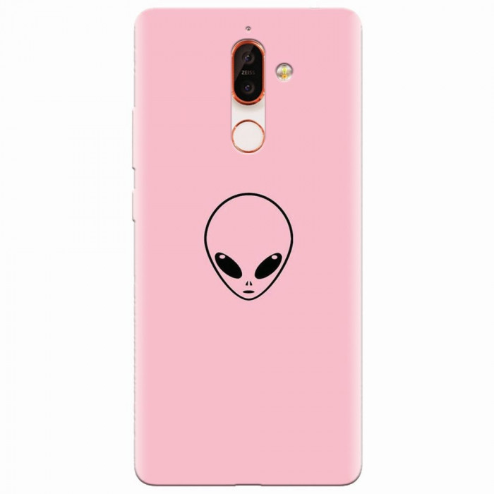 Husa silicon pentru Nokia 7 Plus, Pink Alien