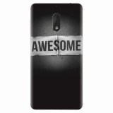 Husa silicon pentru Nokia 6, Awesome Label Dark