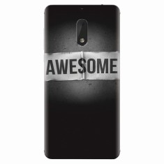 Husa silicon pentru Nokia 6, Awesome Label Dark
