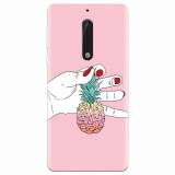 Husa silicon pentru Nokia 5, Rainbow Pinepple