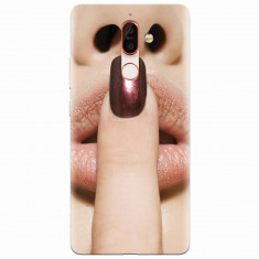 Husa silicon pentru Nokia 7 Plus, Finger Purple Nailpolish Girl Lips