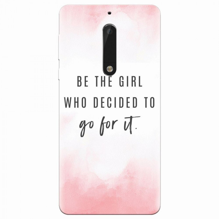 Husa silicon pentru Nokia 5, Quotes Pink