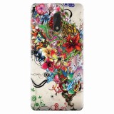 Husa silicon pentru Nokia 6, Abstract Flowers Tattoo Illustration