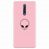 Husa silicon pentru Nokia 8, Pink Alien