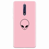 Husa silicon pentru Nokia 8, Pink Alien