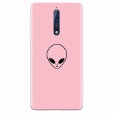 Husa silicon pentru Nokia 8, Pink Alien