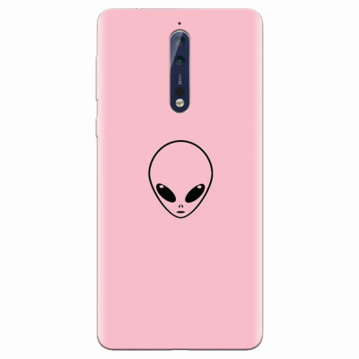 Husa silicon pentru Nokia 8, Pink Alien foto