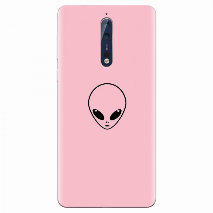 Husa silicon pentru Nokia 8, Pink Alien