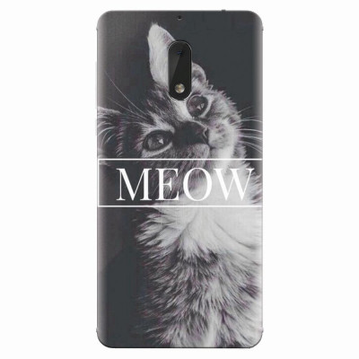 Husa silicon pentru Nokia 6, Meow Cute Cat foto