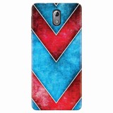 Husa silicon pentru Nokia 3.1, Blue And Red Abstract