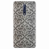 Husa silicon pentru Nokia 8, Baroque Silver Pattern