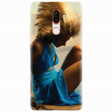 Husa silicon pentru Nokia 7 Plus, Girl In Blue Dress
